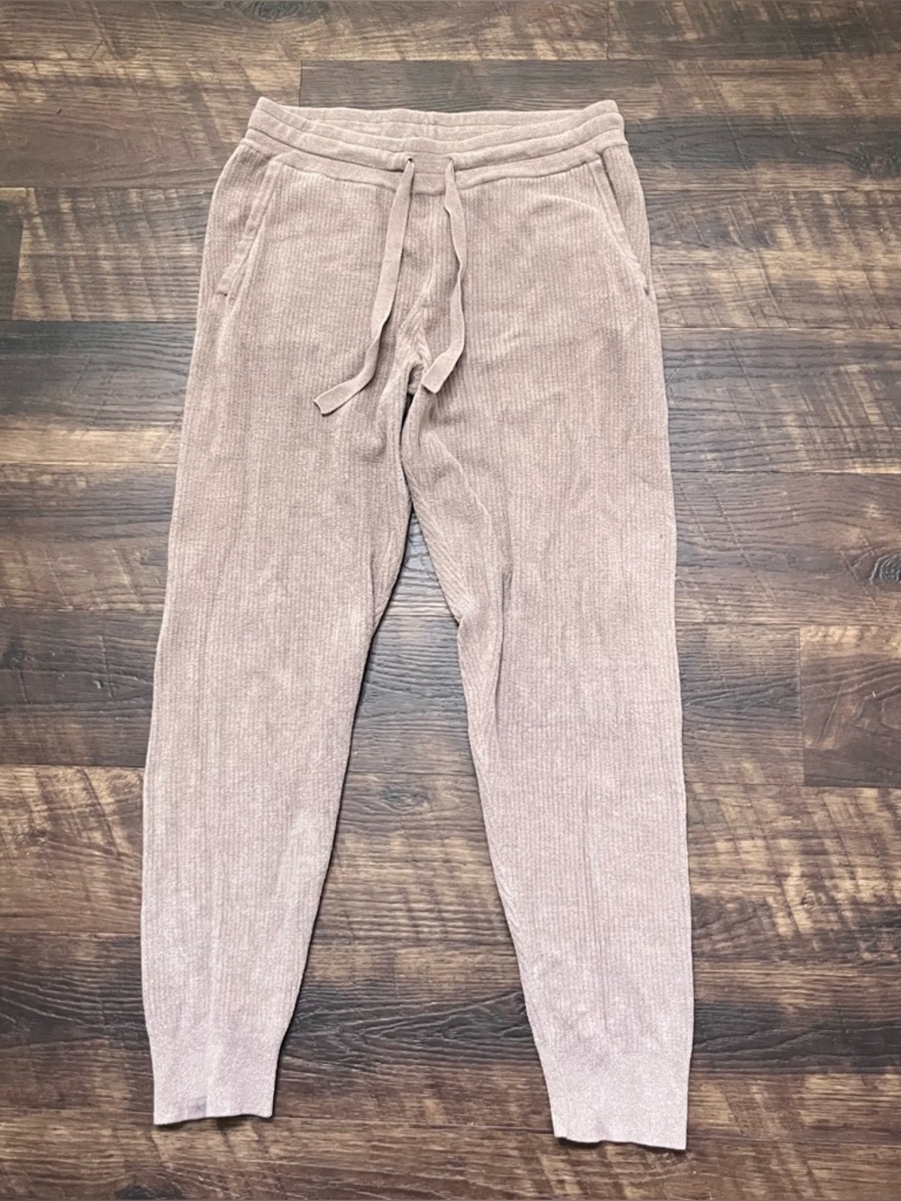 Barefoot dreams cozychic ultra lite ribbed jogger lounge brown pants medium